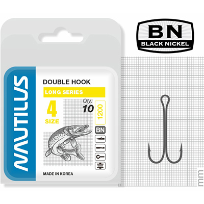 Крючок двойной Nautilus  Double Long series Worm 1200 №  4